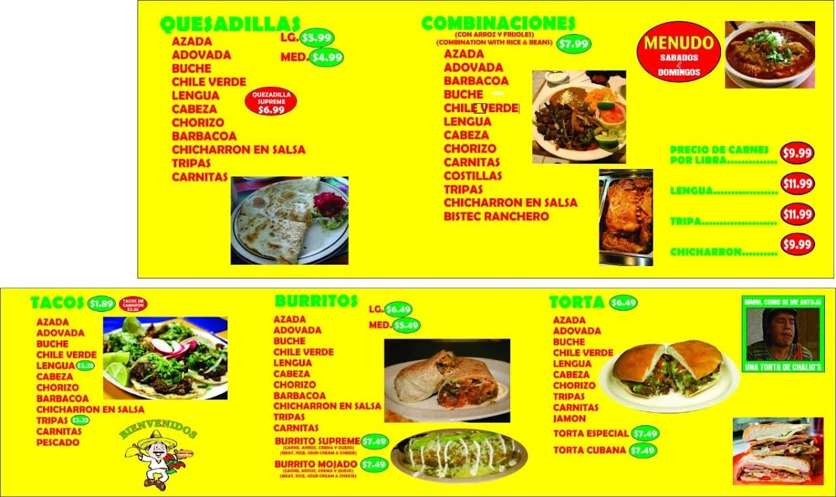 Tacos y Tortas Chalio's 4 Menu - Image 5